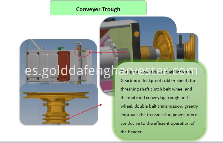 farm machinery crawler type rice harvester without-cabconveyer trough